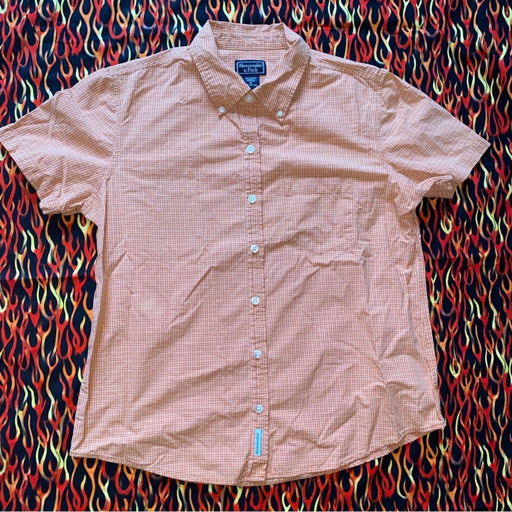 Abercrombie and Fitch Orange Plaid Button Down